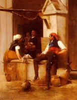 Vernon, Emile - Georges Conversation At The Fountain